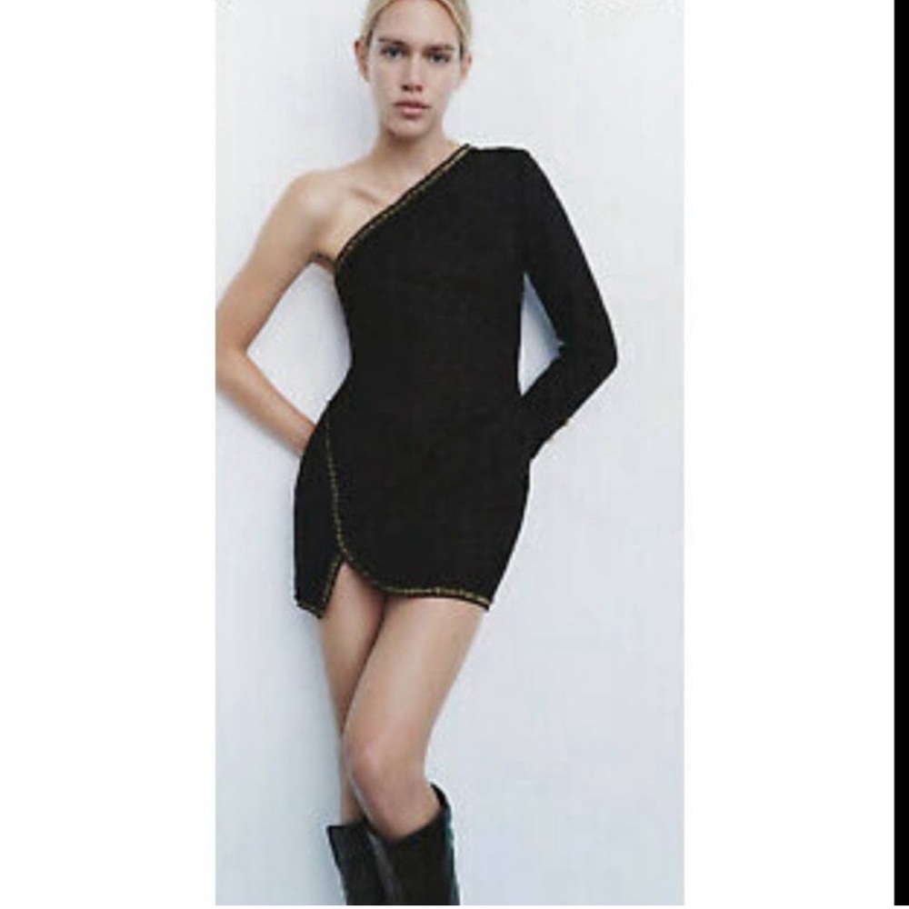 ZARA Asymmetric Mini Dress Size XS